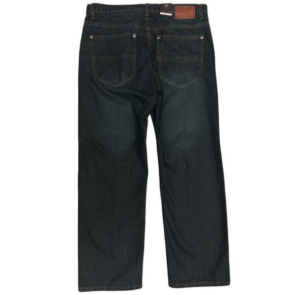 M Society NY 34x30 Jeans Men Relax Fit Bold Blue Black Straight Style MS-13030RF - Picture 3 of 5